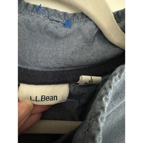 Women’s L.L. Bean Vintage Style Pullover with Denim Moc Neck Blue Size L - Picture 5 of 6
